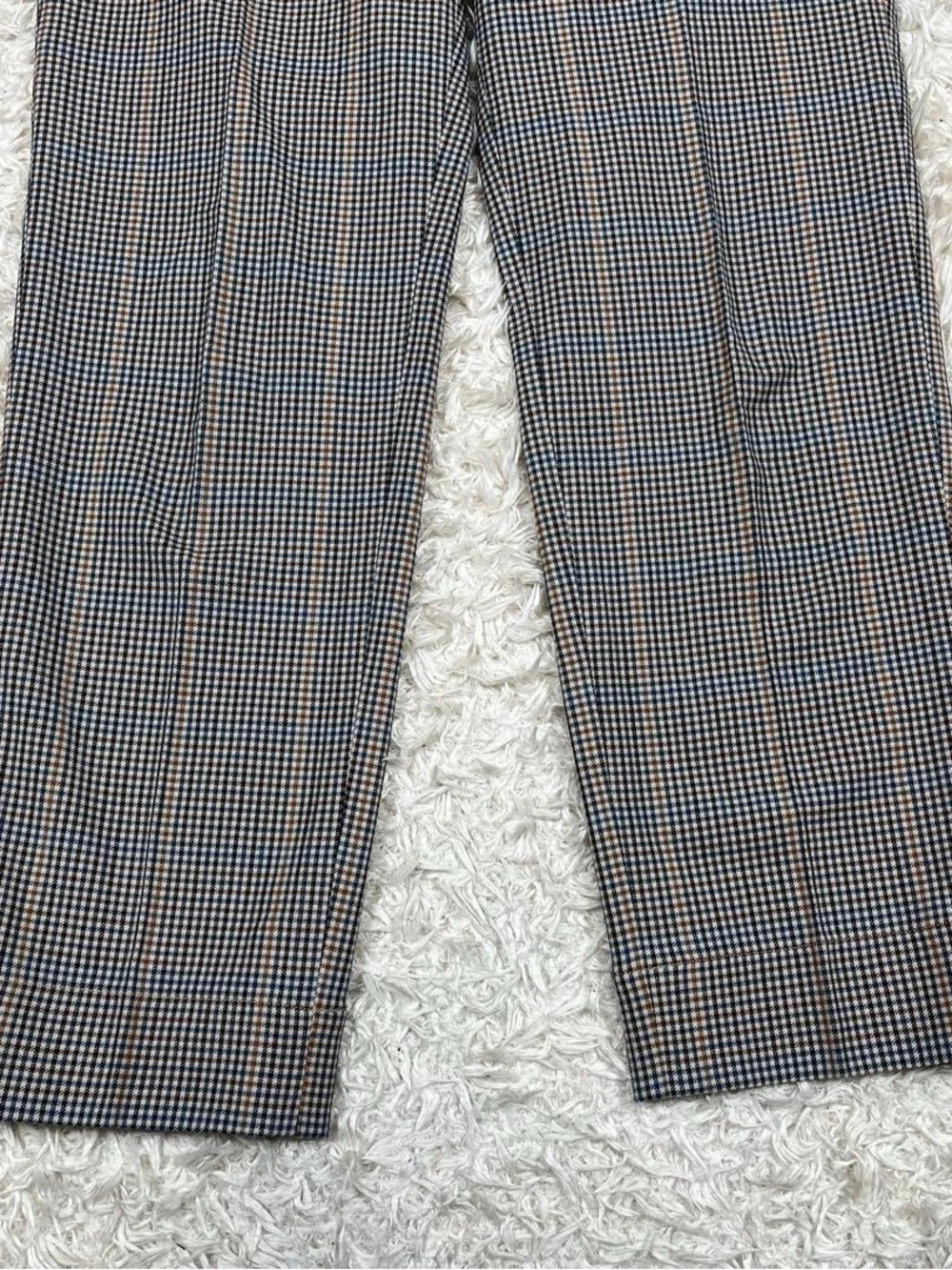 45R Check Pattern Wool Slacks Pants - Picture 9 of 15